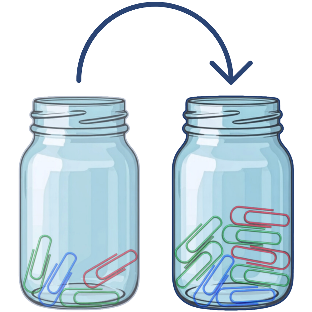 Two jars — move clips from left to right as you complete tasks